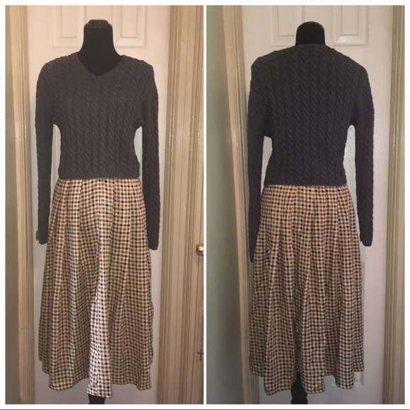 🍂🍁 Fall/Winter Vintage Calvin Klein Maxi Gingham Plaid Skirt Sz 2 - Picture 3 of 6